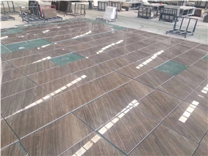 Wooden Brown Marble Slabs Tiles Polished