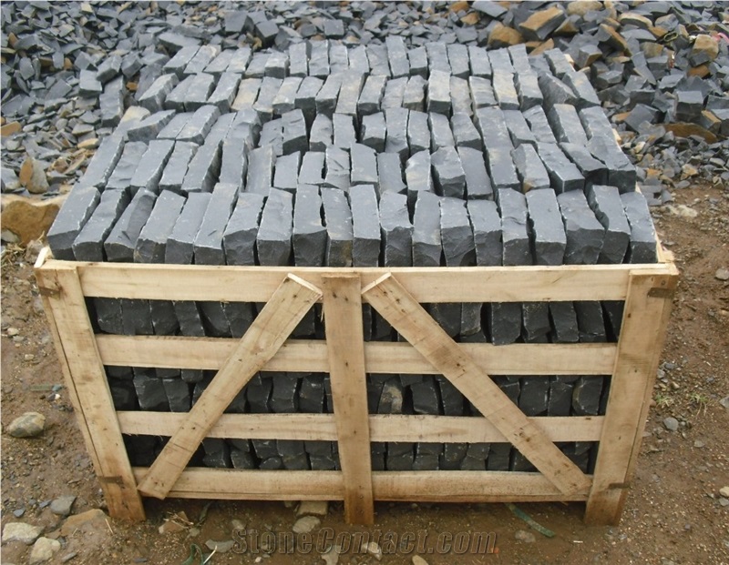 Zhanpu Black Basalt Cobble Cube Stone China
