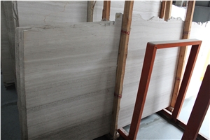 China White Wood Grain Marble Tiles& Slabs