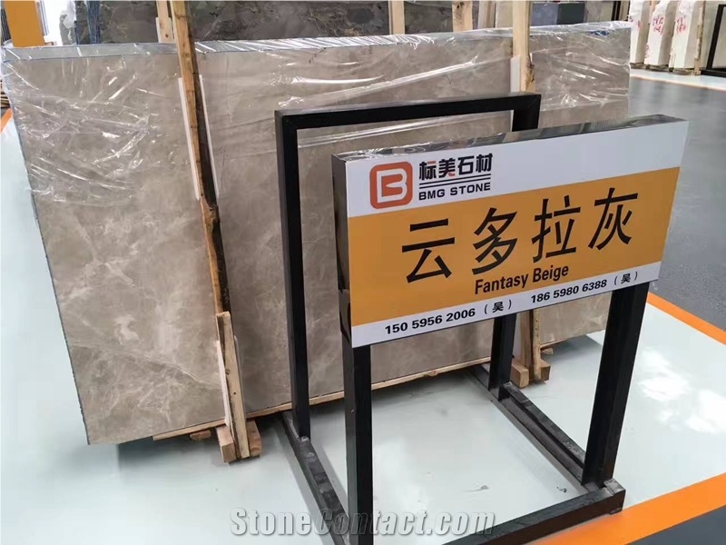 Polished Light Grey Marble Slabs for Countertops