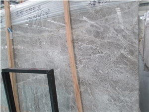 Polished Light Grey Marble Slabs for Countertops