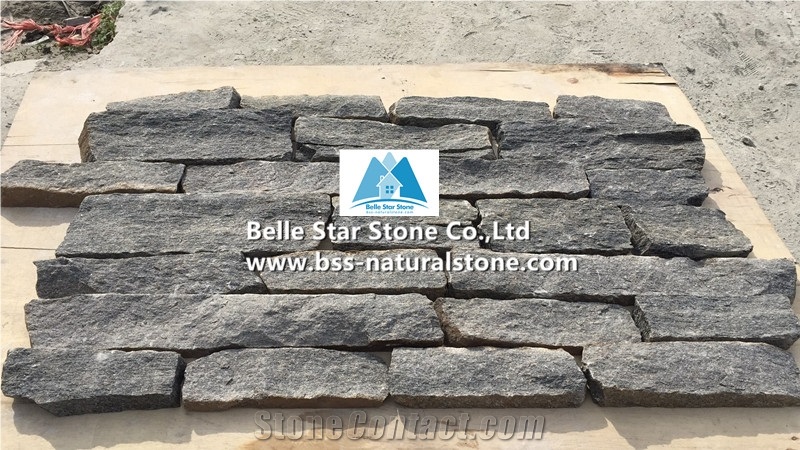 Charcoal Grey Quartzite Ashlar Thin Stone Veneer