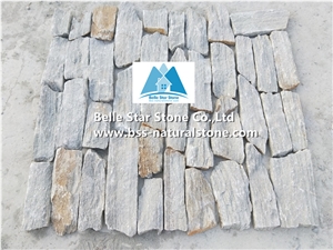 Grey Mixed Rustic Quartzite Landscaping Wall Stone