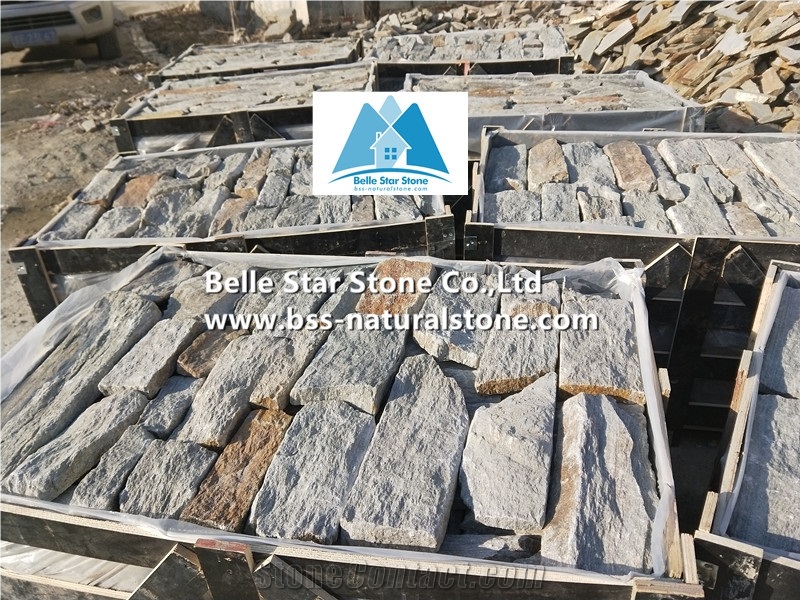 Rustic Grey Quartzite Ashlar Thin Stone Veneer