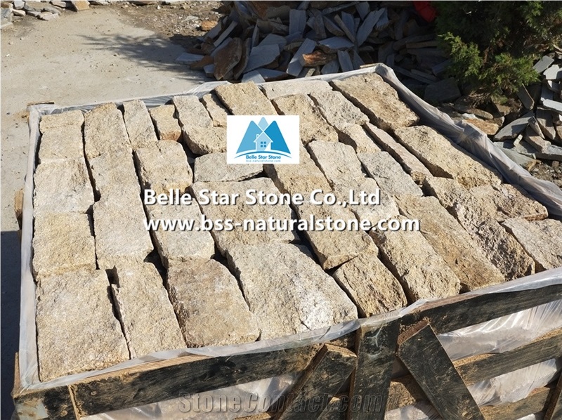 Sesame Yellow Granite Ashlar Natural Stone Veneer