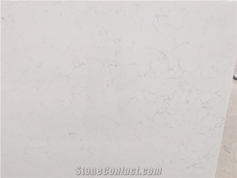 Carrara White Marble Look Engineered Quartz Sy10