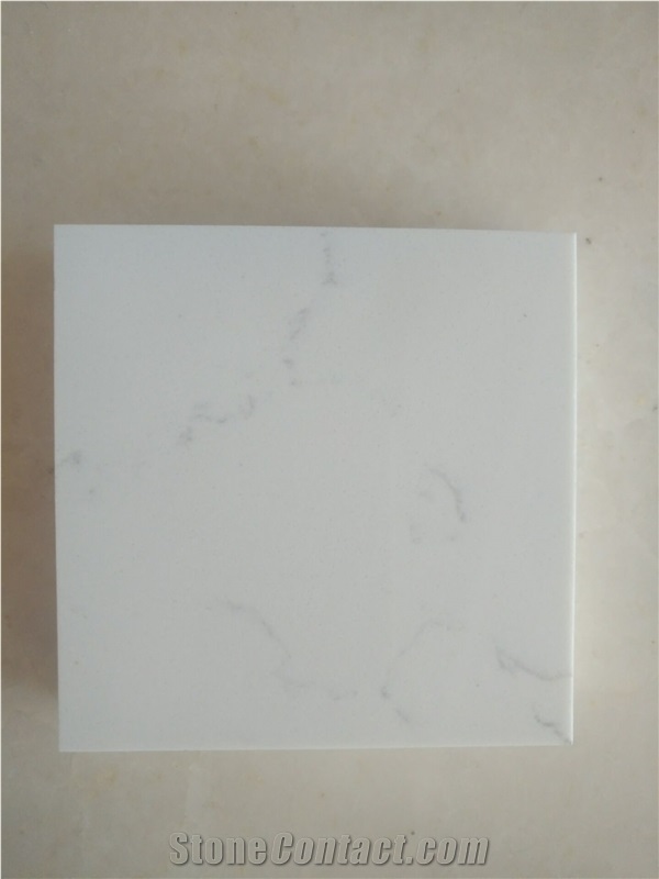 Carrara White Marble Look Engineered Quartz Sy13