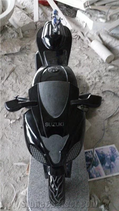 Shanxi Black Granite Motorbicycle Carving