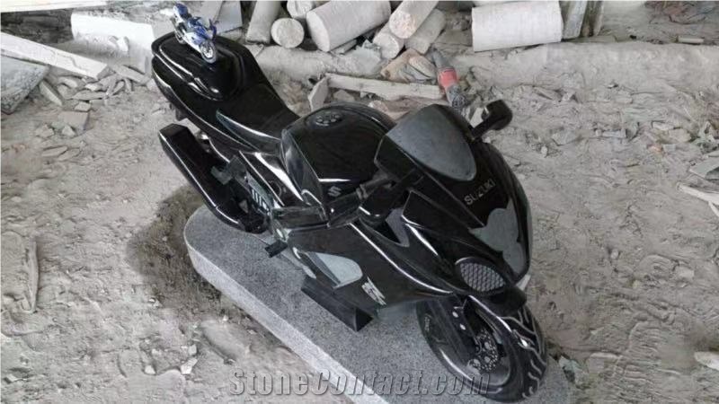 Shanxi Black Granite Motorbicycle Carving