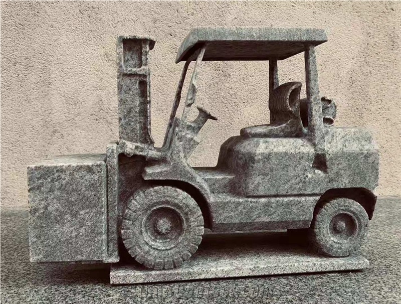 Syc05 India Blue Granite Fork Truck Carving