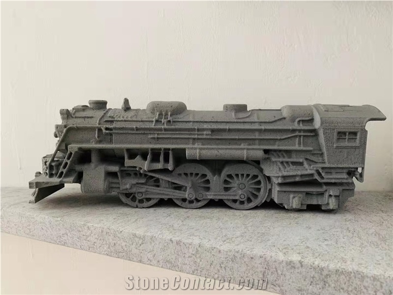 Syc07 Lava Stone Train Carving