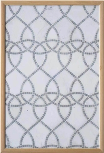 Waterjet Crystal White Marble Mosaic