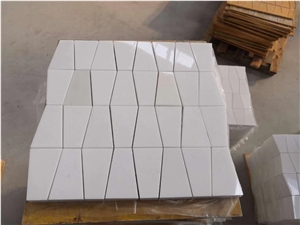 White Thassos Marble Ladder Type Pattern Mosaic