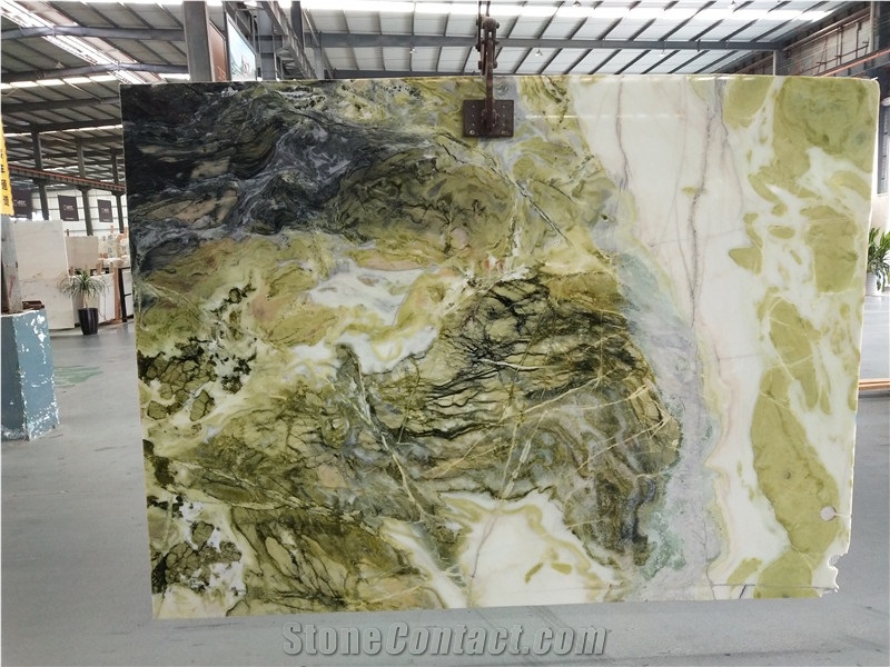 China Dreaming Green Marble Slabs Tiles