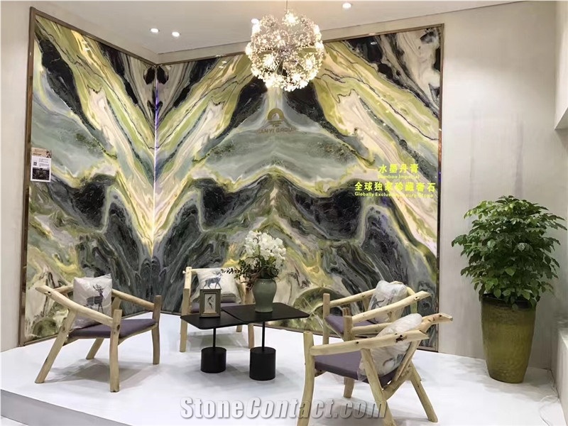 China Dreaming Green Marble Slabs Tiles
