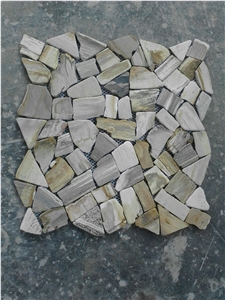 Indonesia Petrified Wood Stone Mosaic Cladding