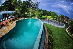 Indonesia Sukabumi Green Stone Pool Tiles