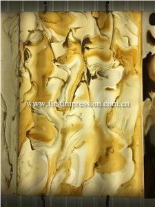 Artificial Yellow Onyx Slabs&Tiles for Flooring