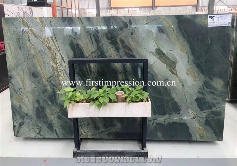 China Green Marble/Peacock Verde Green Slabs