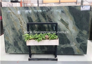 China Peakcock Verde Green Marble Slabs