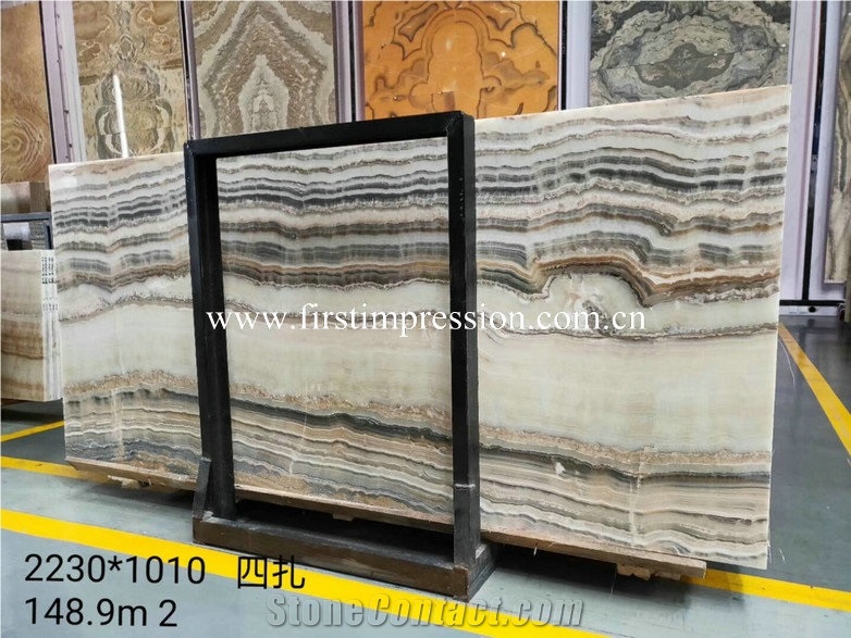 China Water Jade Grey Onyx Tiles for Walling