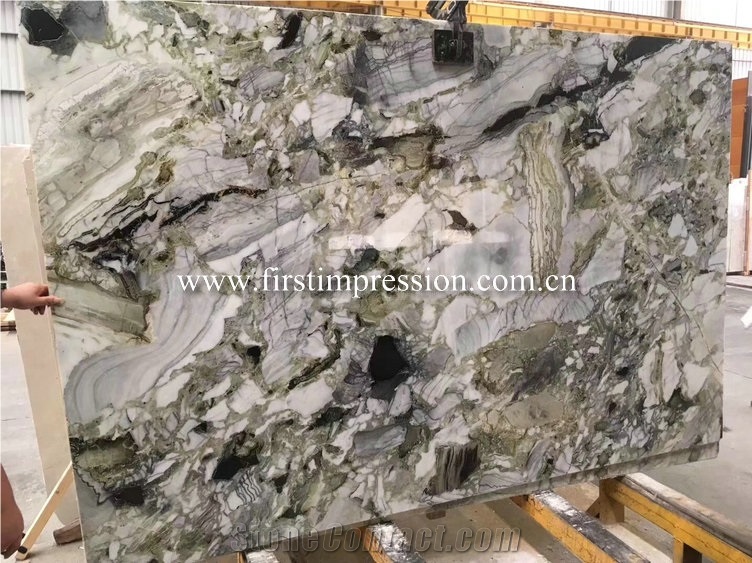 China White Beauty Green Marble Slabs for Walling