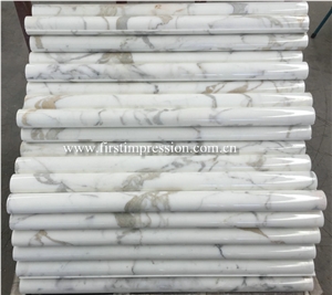 High Quality Calacatta White Marble Stone Column