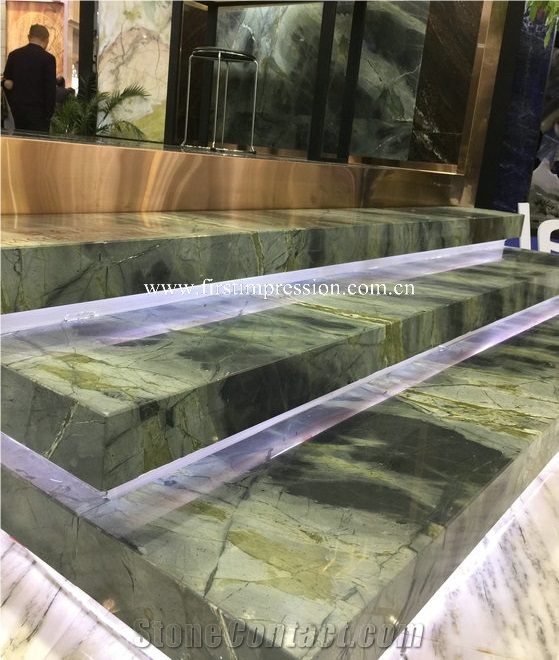 Hot Peakcock Verde Green Marble Slabs for Wall