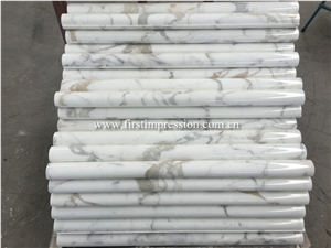Hot Sale Calacatta White Marble Column Carved