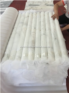 Hot Sale Calacatta White Marble Column Carved