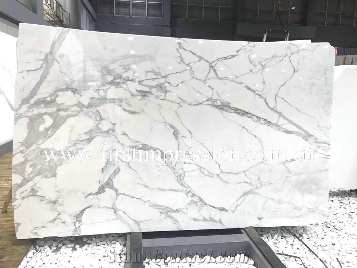 Italy Calacata White Marble Cut to Size for Floor