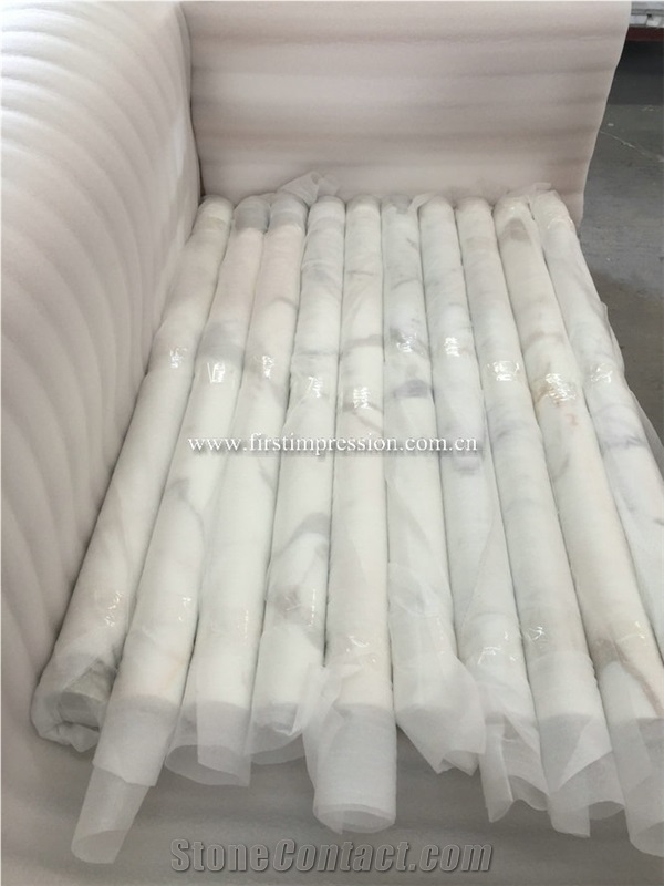 Made in China Calacatta Gold Marble Column Molding