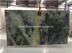 New Polished Peacock Verde Green Marble Slabs