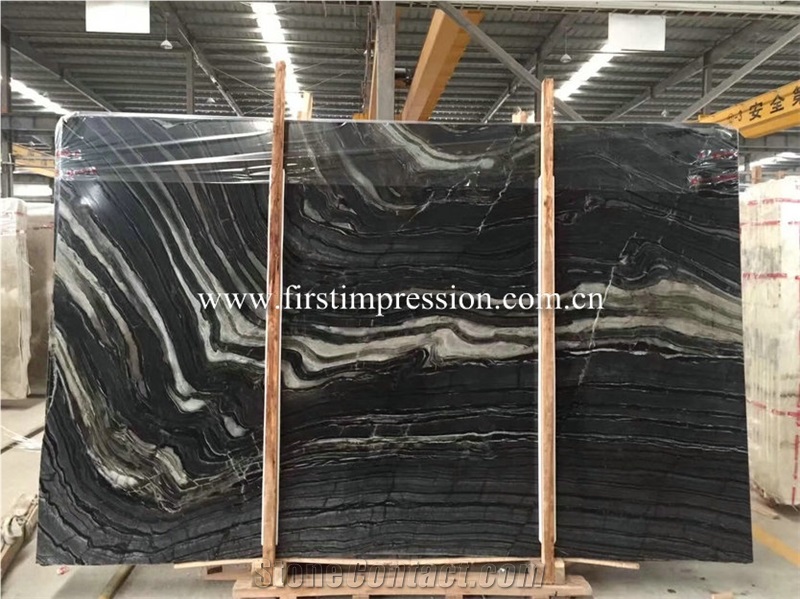 Silver Wave Black Marble/Antique Marble Slabs