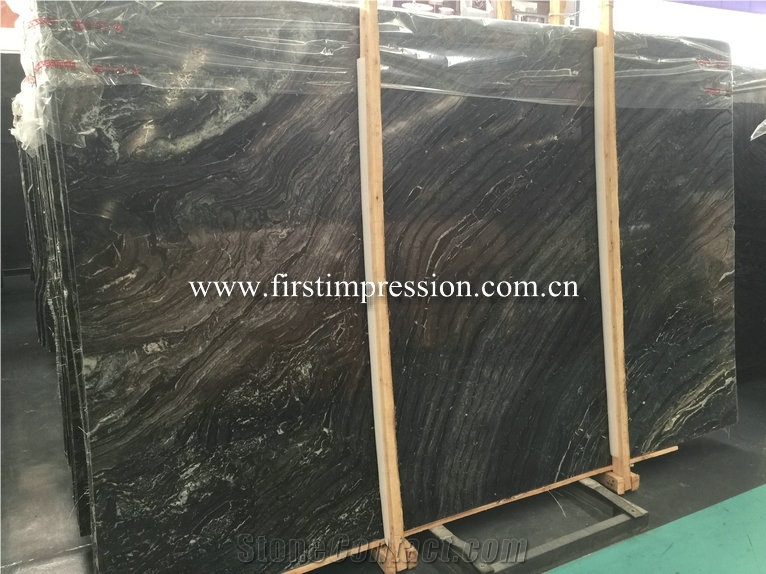 Silver Wave Black Marble/Antique Marble Slabs