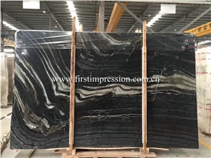 Silver Wave Black Marble Slabs&Tiles for Covering
