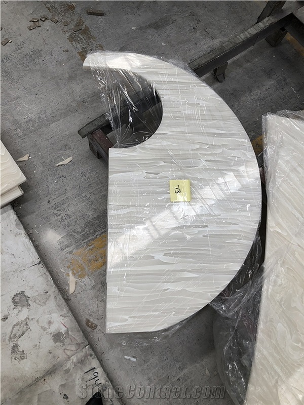Customized Polished Faux Alabaster Stone Tabletop