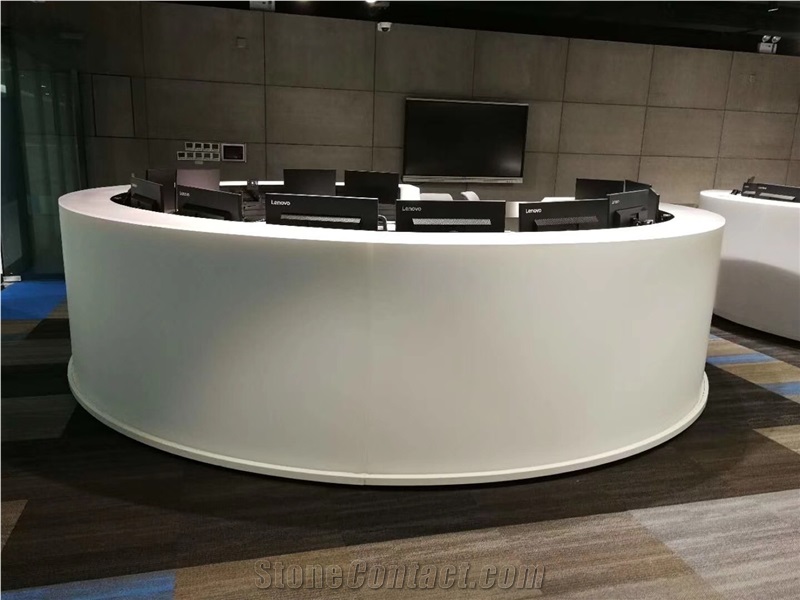 High Transparent White Acrylic Reception Desk