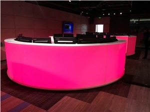 Hot Sale Translucent Rose Acrylic Office Table
