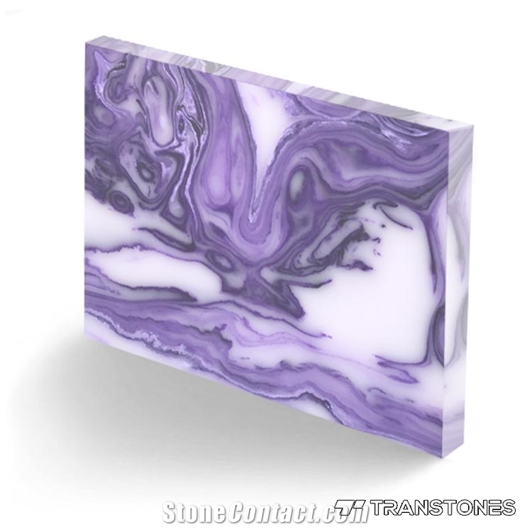 Purple Translucent Artificial Alabaster Sheet