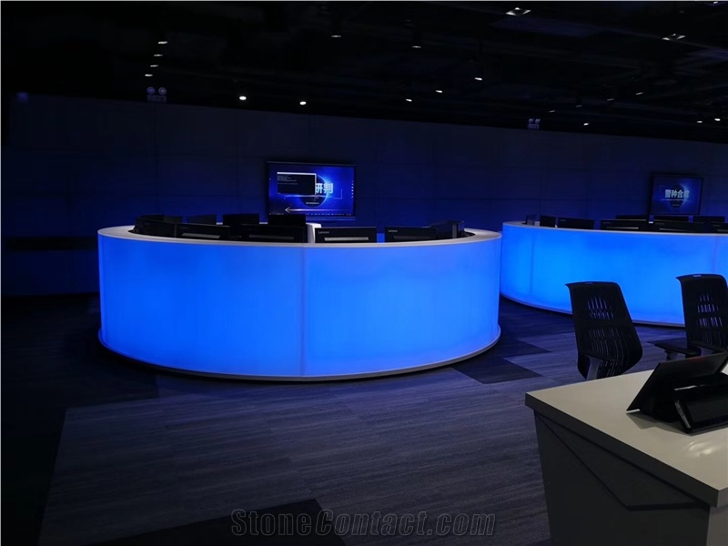 Wholesale Translucent Blue Acrylic Interior Table