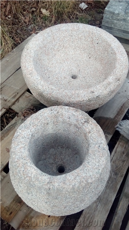 Liberec Granite Garden Set Bowl and Planter