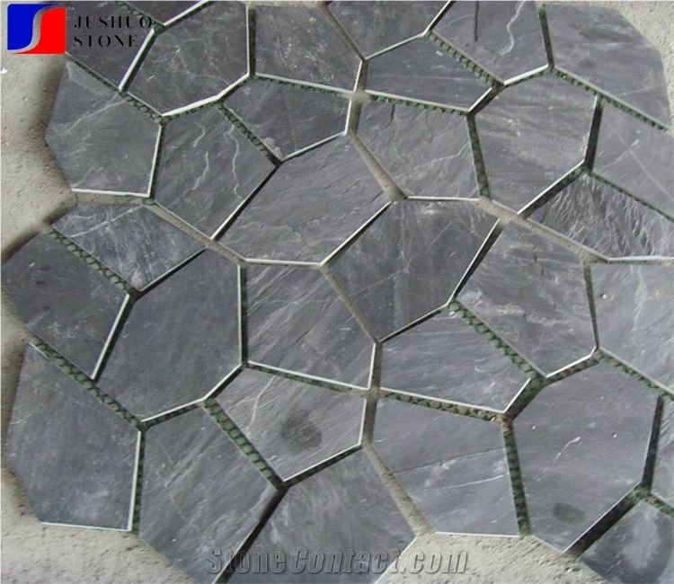Chinese Black Slate Floor Tiles and Wall Meshtiles