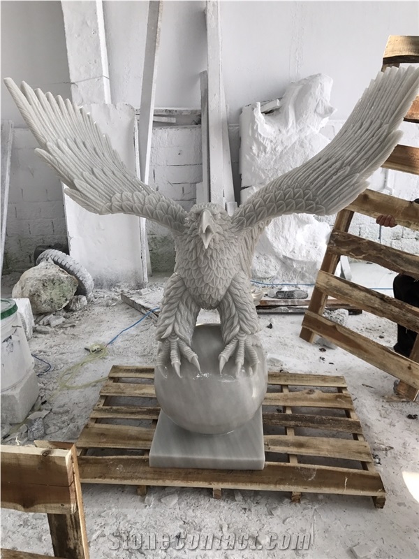 Hand Carved Eagle, Stone Carving, Natural Stone