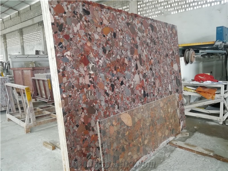 Acid Tumbled Palladio Marinace Red Granite Slabs
