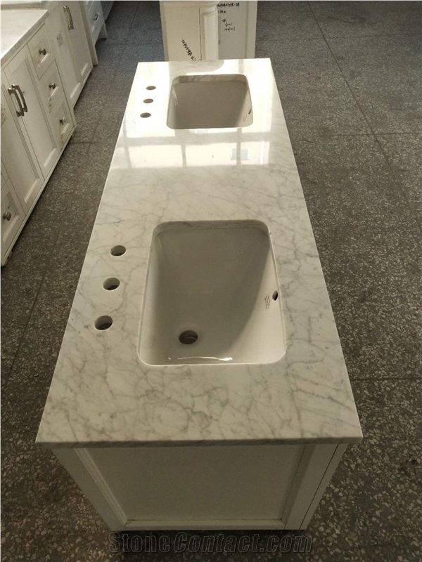 Carrara White Marble Home Bathroom Vanity Top