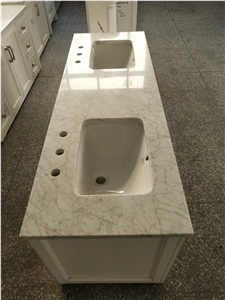 Carrara White Marble Home Bathroom Vanity Top