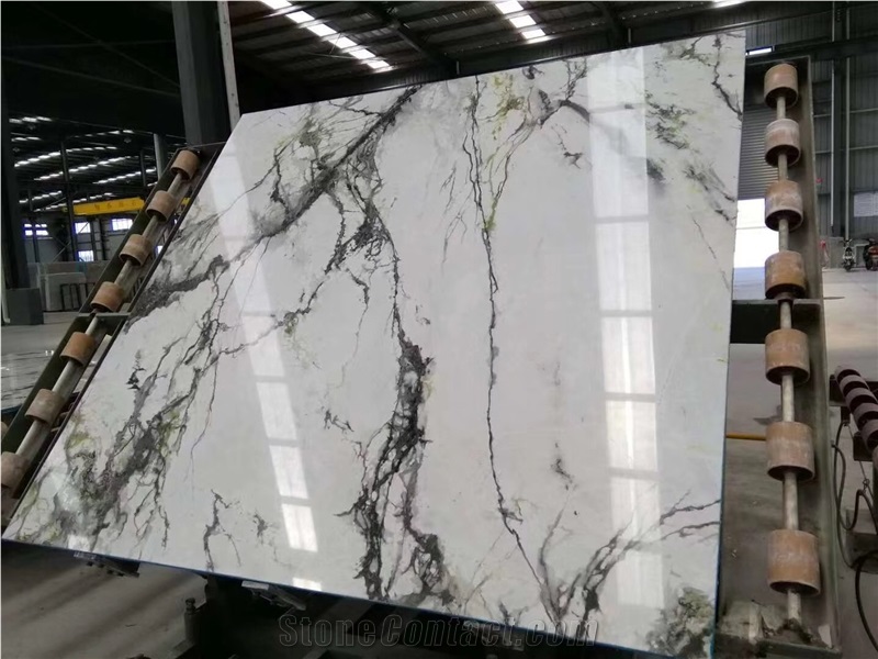 China White Clivia Marble Slab Best for Bathroom Vanity Top