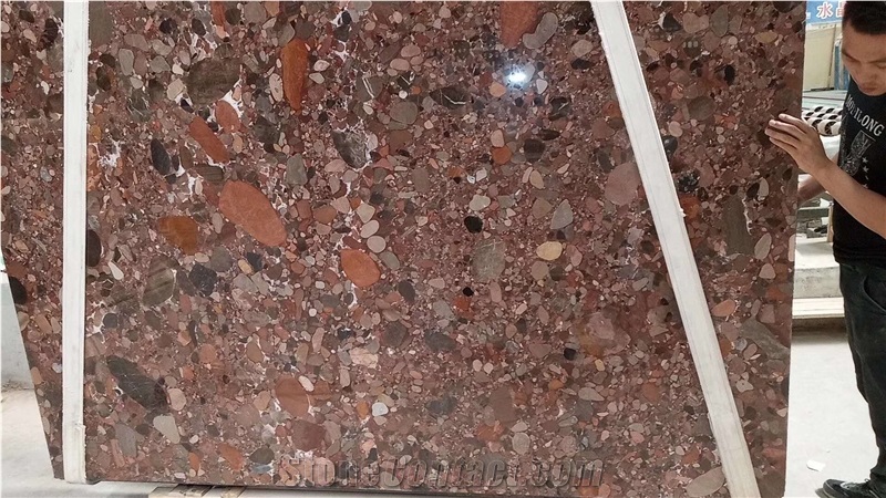 Polished Rain Pebble Granite Stone Pattern Slabs
