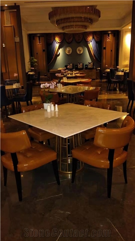 King White Marble Table Top for Hotel